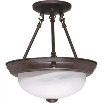 Satco Semi-Flush 2-Light Ceiling Light (Old Bronze) 11 in.