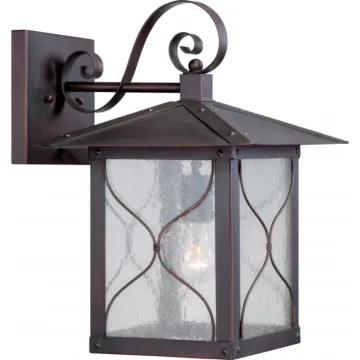 Satco Vega -1 Light - 11" Wall Lantern with Clear Seed Glass - Classic Bronze Finish