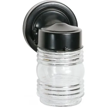 Satco Mason Jar Porch/Wall Light (Black) 6 in.