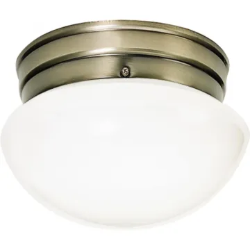 Satco Flush Mount Mushroom Light (Antique Brass) 8 in.