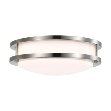 Satco LED 3000K Flush Mount Fixture (Brushed Nickel/White) 10 in.