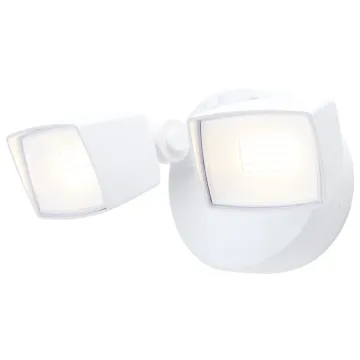 Satco LED Security Light - Dual Head - Field Selectable - White Finish
