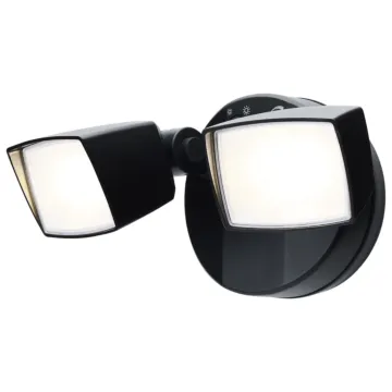 Satco LED Security Light - Dual Head - Field Selectable - Black Finish