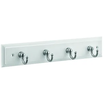 National Hardware Keytidy Key Rack, 4-Key Hook, Wood, White, Satin Nickel, 8-3/4 in L, 4 in W