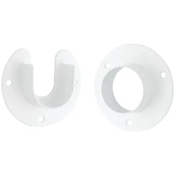 National Hardware Stanley Home Designs 1-5/16 In. Zinc Closet Rod Socket, White (2-Pack)