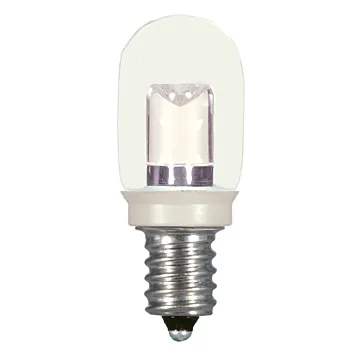 Satco 0.8 Watt LED - T6 - Clear - 2700K - Candelabra base - 120 Volt - Carded