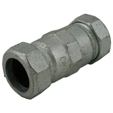 Jones Stephens 1" IPS Malleable Iron Compression Coupling, Long Pattern, 3-7/8" Body Length
