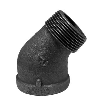 Jones Stephens 1-1/2" Street 45° Elbow Black