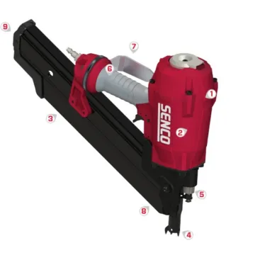 SENCO 2 - 3-1/2 in Angled Strip 80 Pneumatic Nailer