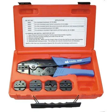Tool Aid® 22-10 AWG Contoured Grip Insulated Quick Change Ratcheting Terminal Crimping Set