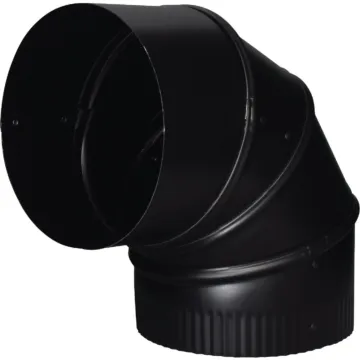 Imperial 24 Ga. 6 In. Black Adjustable Stove Pipe Elbow