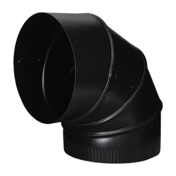 Imperial 8-in, 90 Degree Black Adjustable Stove Pipe Elbow