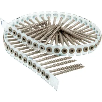 Senco DuraSpin #8 x 3 In. Square Drive Flat Collated Deck Screw, Exterior/Tan Finish (800 Ct.)