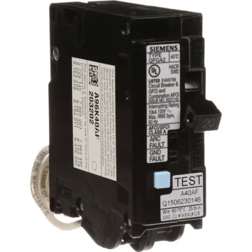Siemens 20A Single-Pole Dual Function Circuit Breaker, Combines AFCI/GFCI