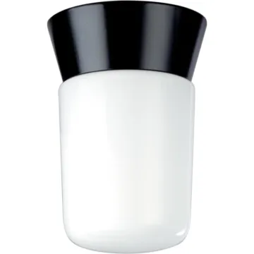 Satco Ceiling Mount Utility Jelly Jar Light (Black) 8 in.