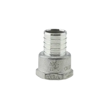 Boshart Industries SS Crimp Pex Fitting x Adapter - 1 in. x 3/4 in. fpt