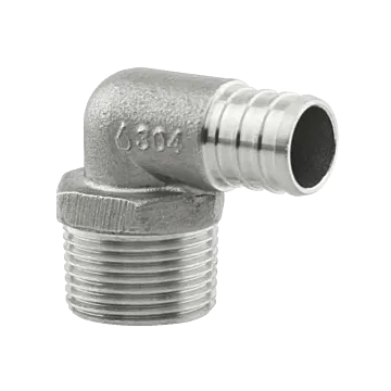 Boshart Industries SS Crimp Pex Fitting x 90° Elbow - 1 in. x 1 in. mpt