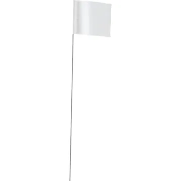 Empire 21 In. Steel Staff White Marking Flags (100-Pack)