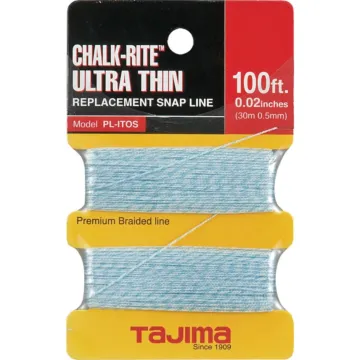 TAJIMA TOOL Tajima Chalk-Rite 100 Ft. Braided Nylon Ultra Thin Chalk Line