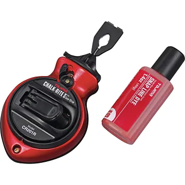 TAJIMA TOOL Chalk-Rite® II Extra Bold, 1 mm chalk snap-line, black Snap Line Dye, metallic red