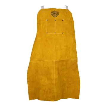 Trust Protection Premium Cowhide Leather Bib Apron (Golden Brown)