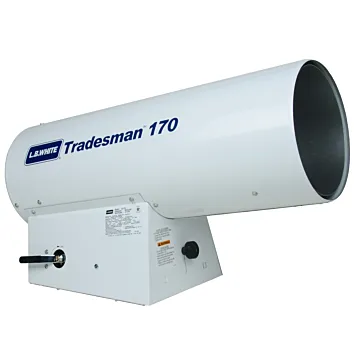 L.B. White 125000/170000 Btu/hr 3.7/1 A 550 cfm Portable Air Forced Propane Heater