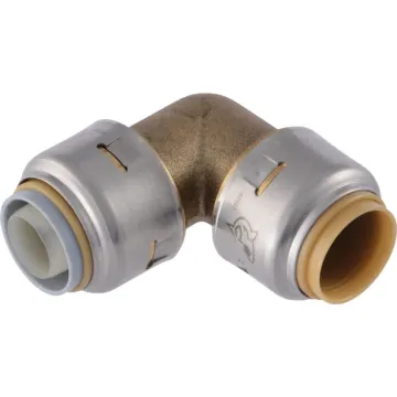 SHARKBITE SharkBite 1/2 In. CTS x 1/2 In. Polybutylene 90 Deg. Push-to-Connect Conversion Brass Elbow