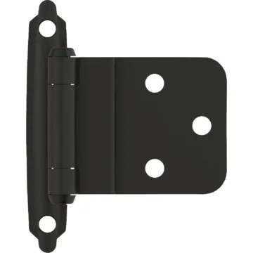 Amerock Inset Self-Closing Face-Mount Cabinet Hinge (Matte Black - 10pk) 3/8 in.