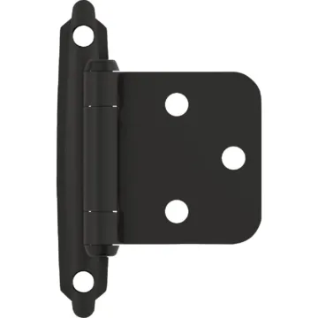 Amerock Variable Overlay Self-Closing Face-Mount Cabinet Hinge (Matte Black - 10pk) 3/8 in.