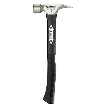 Stiletto 14 oz Titanium Smooth Face Hammer with 18 in. Hybrid Fiberglass Handle