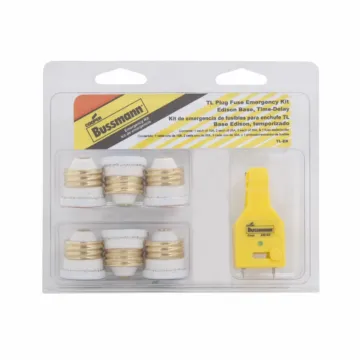 Bussmann Eaton Bussmann series Type TL emergency fuse kit, emergency Fuse Kit, edison base plug fuse kit, Kit contains (3 ea.) 30 A, (2) 20 A, (1) 15 A, FT-3 Fuse tester, TL series