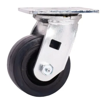 World Casters & Equipment Manufacturing 350 lb 4 in Rubber on Cast Iron Swivel Caster