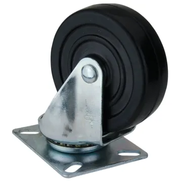 World Casters & Equipment Manufacturing 170 lb 4 in Soft Rubber Rigid Caster