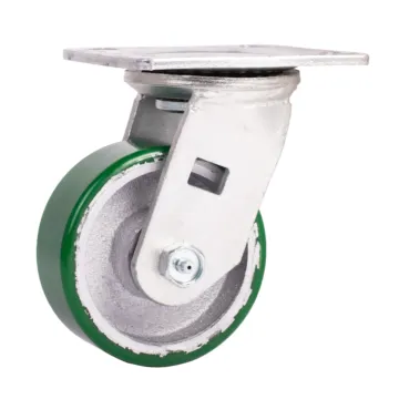 World Casters & Equipment Manufacturing 600 lb 4 in Poly on Cast Iron Swivel Caster