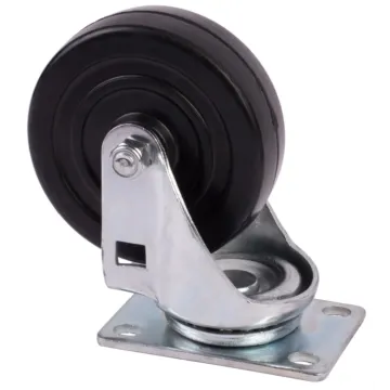 World Casters & Equipment Manufacturing 170 lb 4 in Soft Rubber Swivel Caster