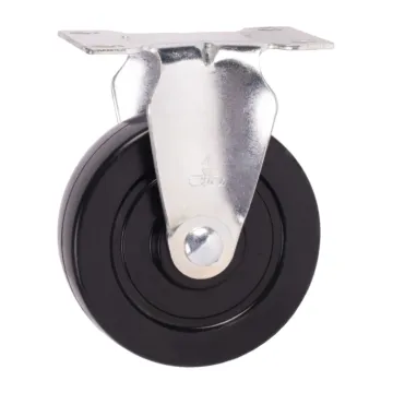 World Casters & Equipment Manufacturing 170 lb 4 in Soft Rubber Rigid Caster