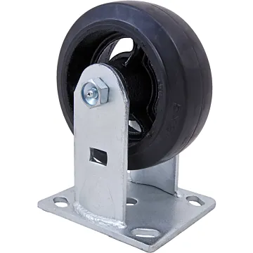World Casters & Equipment Manufacturing 450 lb 5 in Rubber on Cast Iron Rigid Caster