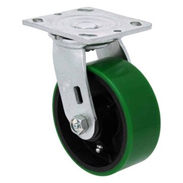 World Casters & Equipment Manufacturing 900 lb 5 in Poly on Cast Iron Swivel Caster