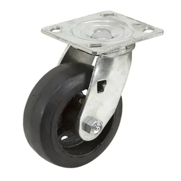 World Casters & Equipment Manufacturing 500 lb 6 in Rubber on Cast Iron Swivel Caster
