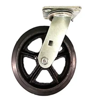 World Casters & Equipment Manufacturing 600 lb 8 in Rubber on Cast Iron Swivel Caster