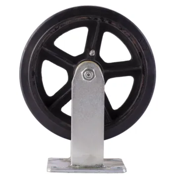World Casters & Equipment Manufacturing 600 lb 8 in Rubber on Cast Iron Rigid Caster
