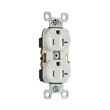Pass & Seymour 20A 125V Specification Grade Tamper-Resistant Duplex Receptacle, Back and Side Wire, Ivory