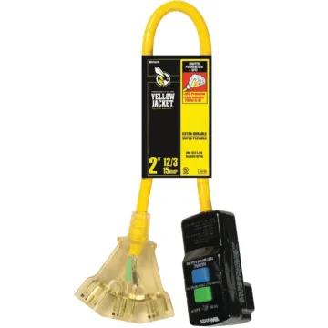 Southwire Yellow Jacket 2 Ft. 12/3 GFI Extension Cord with Powerblock
