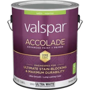 Valspar Accolade Premium Acrylic Paint & Primer (Satin - Ultra White Base) 1 gal