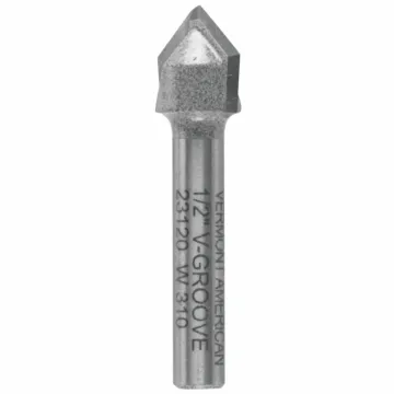Vermont American 90-Degree x 1/2 In. Carbide Tipped V-Groove Bit