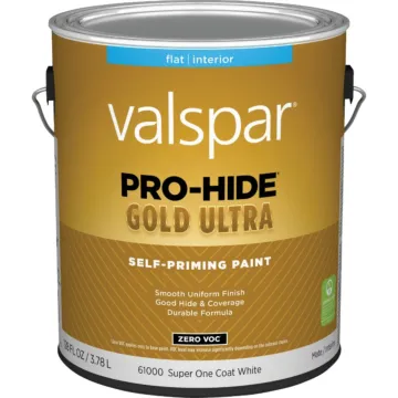 Valspar Pro-Hide Gold Ultra Self-Priming Interior Wall Paint (Flat - Super-One Coat White) 1 gal