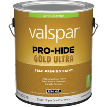 Valspar Pro-Hide Gold Ultra Self-Priming Interior Wall Paint (Satin - Super-One Coat White) 1 gal