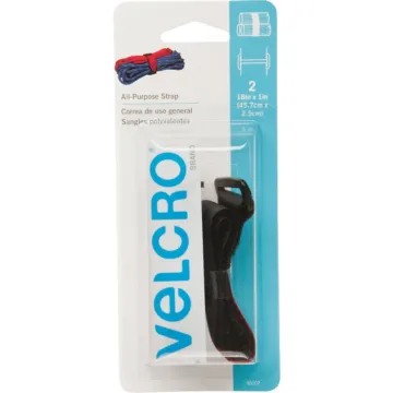 Velcro VELCRO Brand 1 In. x 18 In. Black All-Purpose Hook & Loop Strap (2 Ct.)