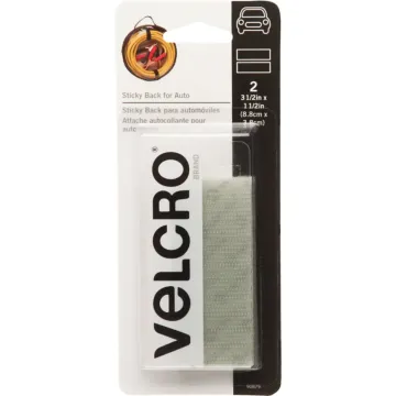 Velcro VELCRO Brand 1-1/2 In. x 3-1/2 In. White Sticky Back For Auto Hook & Loop Strip (2 Ct.)