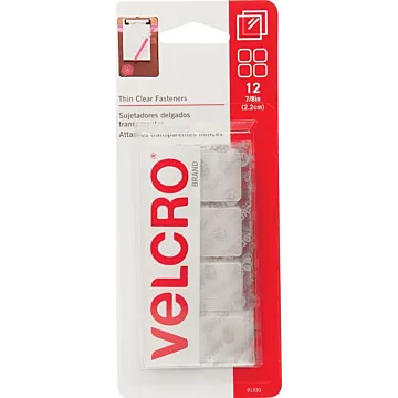 Velcro VELCRO Brand 7/8 In. Clear Hook & Loop Square (12 Ct.)